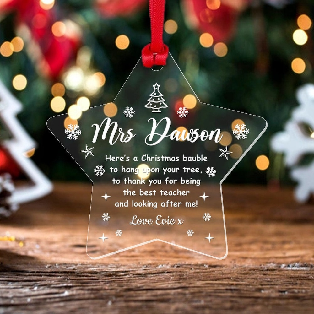 Personalised Teacher Christmas Bauble School Nursery