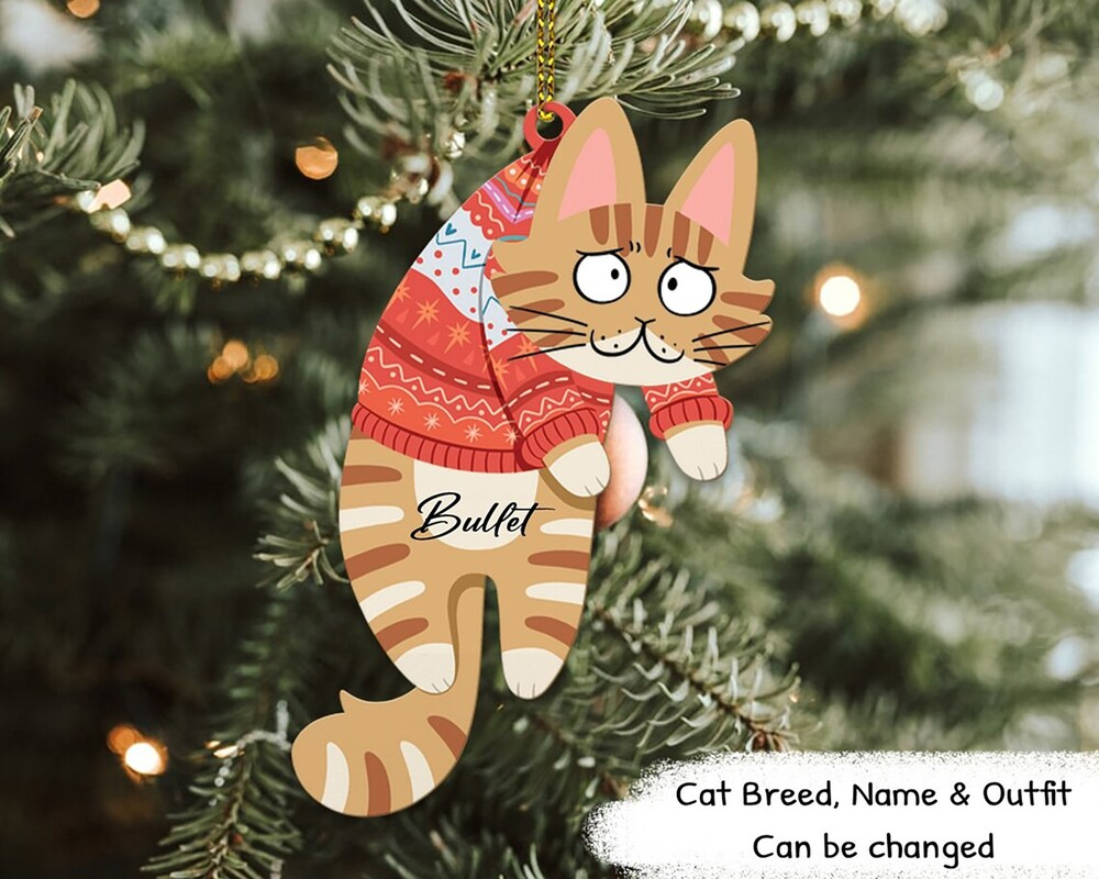 Personalized Cat Christmas Ornament Funny Custom Cats Ornament