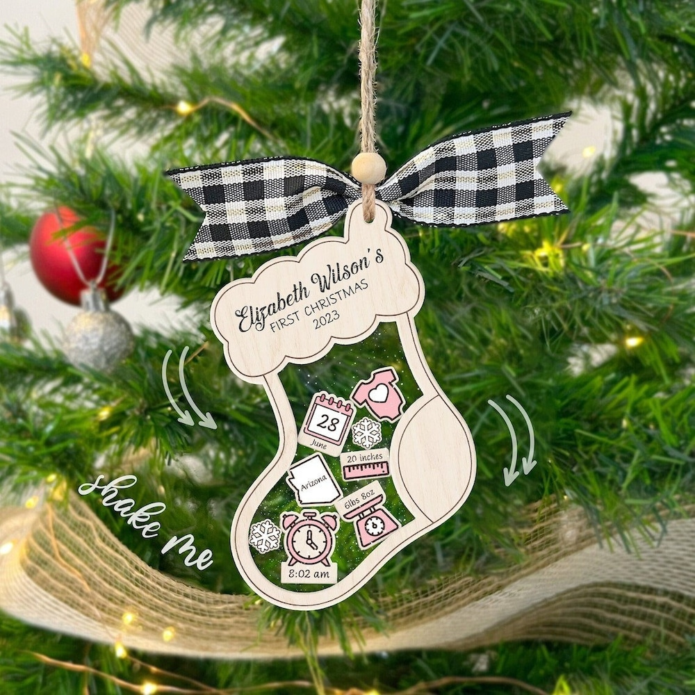 Stocking Baby’s First Christmas Ornament 2023 Personalized Baby Gifts