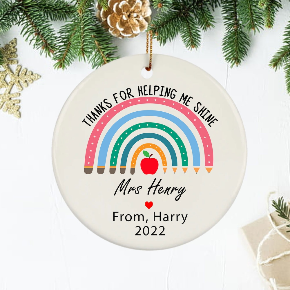 Teacher Appreication Gift Ornament Personalised Ornament