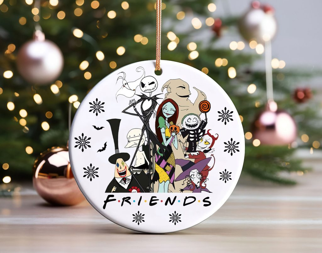 Friends Nightmare Before Christmas Jack and Sally Ceramic Ornament