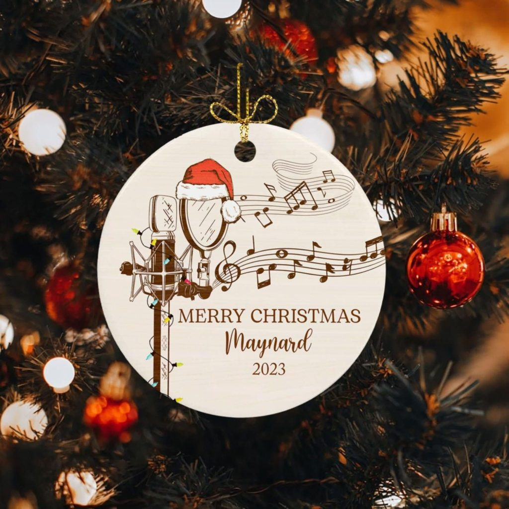 Personalized Singer Singing Microphone Ornament